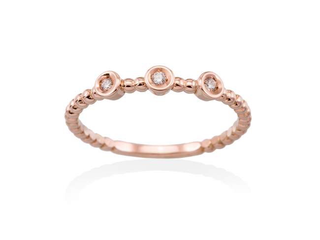 Ring in 18kt. Gold and diamonds de Marina Garcia Joyas en plata Ring in 18kt rose gold with 3 diamonds carat total weight 0.04  (Color: Top Wesselton (G) Clarity: SI).