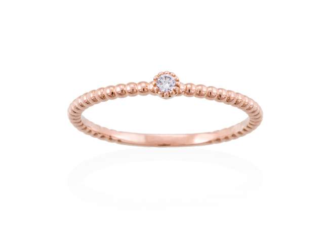 Ring in 18kt. Gold and diamonds de Marina Garcia Joyas en plata Ring in 18kt rose gold with 1 diamond carat total weight 0.04  (Color: Top Wesselton (G) Clarity: SI).