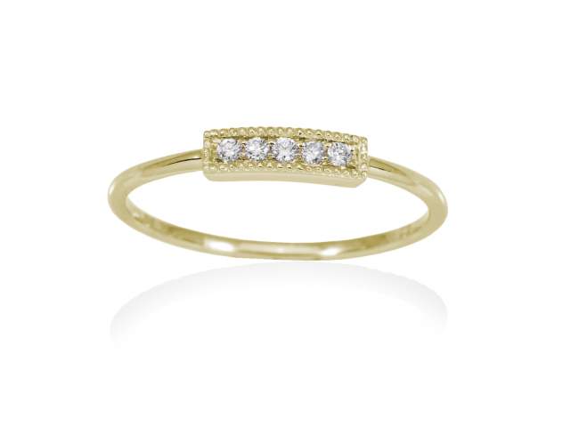 Ring in 18kt. Gold und Diamanten de Marina Garcia Joyas en plata Ring in Gelbgold  (750/1000) und 5 Gesamtgewicht Diamant 0,06 ct. (Farbe: Top Wesselton (G) Klarheit: SI).