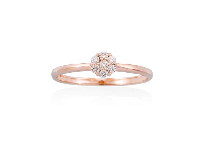 Ring in 18kt. Gold und Diamanten de Marina Garcia Joyas en plata Ring in Rose Gold  (750/1000) mit 7 Gesamtgewicht Diamant 0,09 ct. (Farbe: Top Wesselton (G) Klarheit: SI).