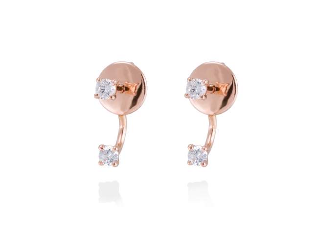 Earrings in 18kt. Gold and diamonds de Marina Garcia Joyas en plata Earrings in 18kt rose gold with 4 diamonds carat total weight 0.25  (Color: Top Wesselton (G) Clarity: SI).