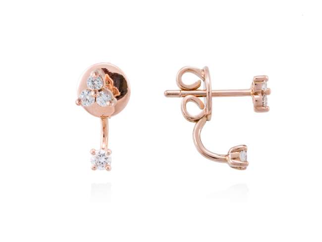 Earrings in 18kt. Gold and diamonds de Marina Garcia Joyas en plata Earrings in 18kt rose gold with 8 diamonds carat total weight 0.27 (Color: Top Wesselton (G) Clarity: SI).