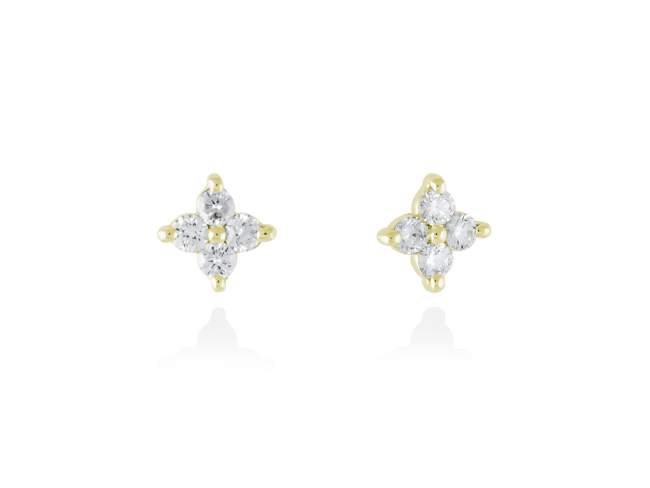 Ohrringe in 18kt. Gold und Diamanten de Marina Garcia Joyas en plata Ohrringe in Gelbgold  (750/1000) mit 8 Gesamtgewicht Diamant 0,21 ct. (Farbe: Top Wesselton (G) Klarheit: SI).
