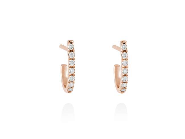 Earrings in 18kt. Gold and diamonds de Marina Garcia Joyas en plata Earrings in 18kt rose gold with 14 diamonds carat total weight 0.14  (Color: Top Wesselton (G) Clarity: SI).
