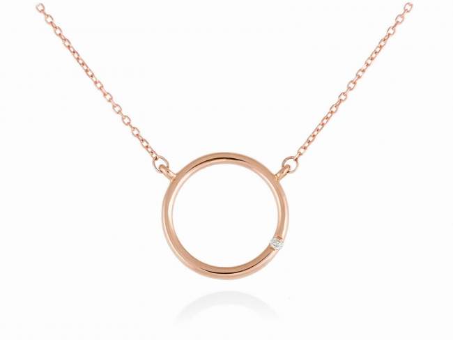 Necklace in 18kt. Gold and diamonds de Marina Garcia Joyas en plata Pendant in 18kt rose gold with 1 diamond carat total weight 0.008  (Color: Top Wesselton (G) Clarity: SI).(length: 40-42 cm.)