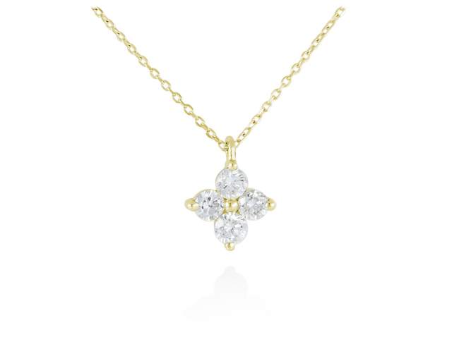 Necklace in 18kt. Gold and diamonds de Marina Garcia Joyas en plata Necklace in 18kt yellow gold with 4 diamonds carat total weight 0.24 (Color: Top Wesselton (G) Clarity: SI). (length: 42 cm.)