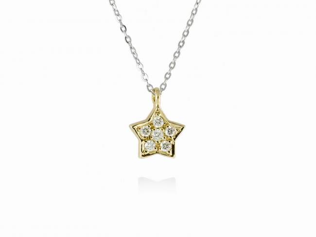 Necklace in 18kt. Gold and diamonds de Marina Garcia Joyas en plata Necklace in 18kt yellow gold and 6 diamonds carat total weight 0.06  (Color: Top Wesselton (G) Clarity: SI).(length: 40-42 cm.)