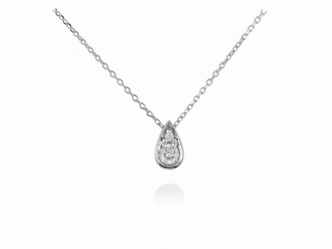 Necklace in 18kt. Gold and diamonds de Marina Garcia Joyas en plata Necklace in rodhium plated 18kt white gold and 2 diamonds carat total weight 0.07  (Color: Top Wesselton (G) Clarity: SI).(length: 40-42 cm.)