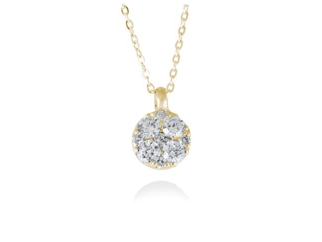 Halskette in 18kt. Gold und Diamanten de Marina Garcia Joyas en plata Halskette in Gelbgold  (750/1000) und 9 Gesamtgewicht Diamant 0,22 ct. (Farbe: Top Wesselton (G) Klarheit: SI). (Länge: 38-40 cm)