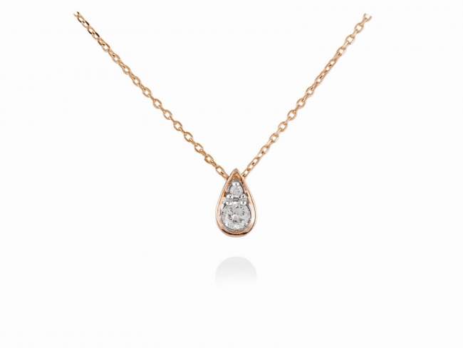 Halskette in 18kt. Gold und Diamanten de Marina Garcia Joyas en plata Halskette in Rose Gold  (750/1000) und 2 Gesamtgewicht Diamant 0,07 ct. (Farbe: Top Wesselton (G) Klarheit: SI). (Länge: 40-42 cm)