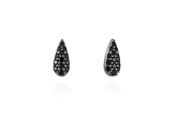 Earrings TRUCO black in black silver de Marina Garcia Joyas en plata Earrings in ruthenium plated 925 sterling silver with synthetic black spinel. (size: 1,2 cm.)