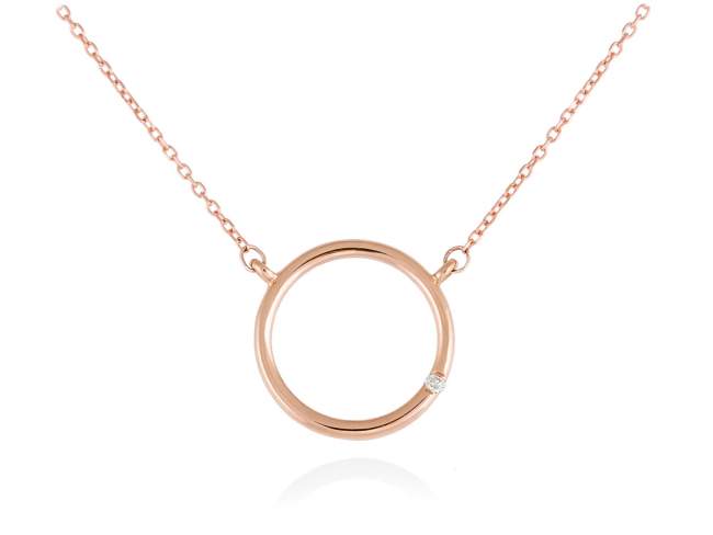 Necklace in 18kt. Gold and diamonds de Marina Garcia Joyas en plata Pendant in 18kt rose gold with 1 diamond carat total weight 0.008  (Color: Top Wesselton (G) Clarity: SI).(length: 42-45 cm.)