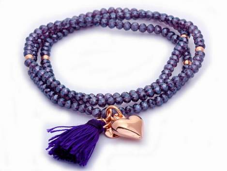 Bracelet ZEN Purple in rose Silver